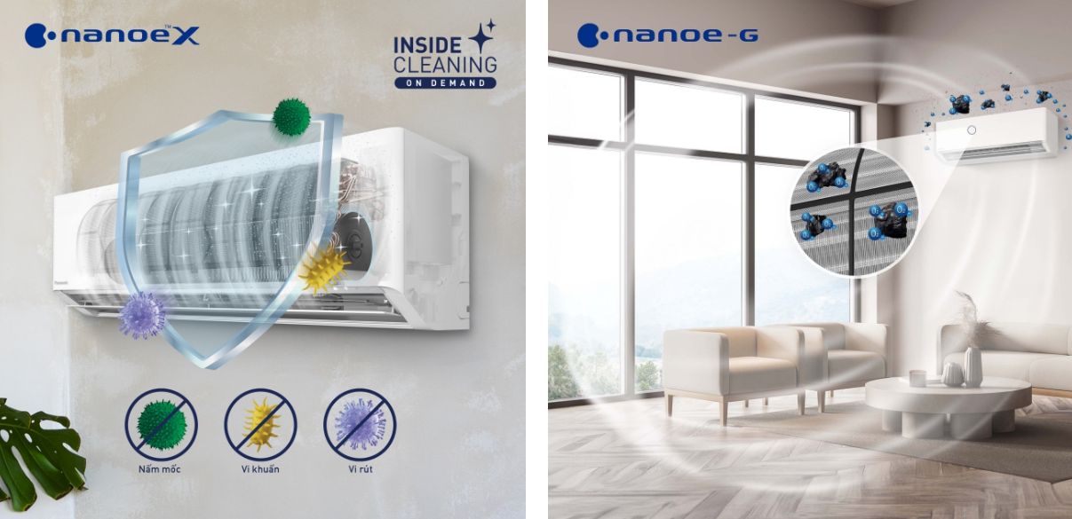 Nanoe G cũng sẽ giải phóng các ion âm để bắt giữ các hạt bụi có kích thước nhỏ PM2.5