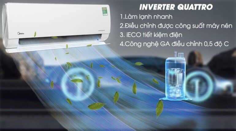 DC Inverter: Là công nghệ sử dụng 3 mô tơ BLDC để giảm tối đa điện năng tiêu thụ, độ rung và tiếng ồn lớn